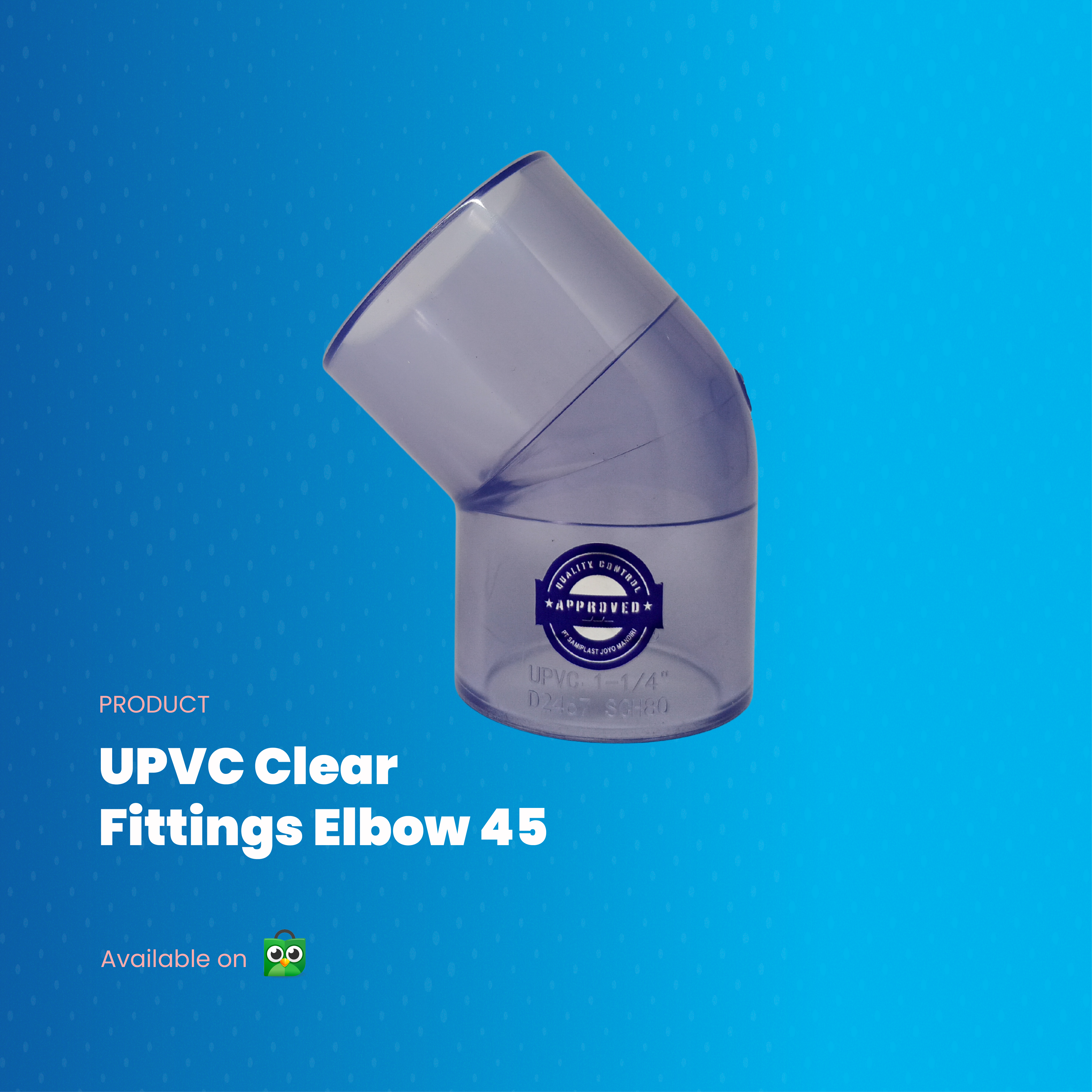 UPVC Clear Pipe Fittings Elbow 45 SCH40
