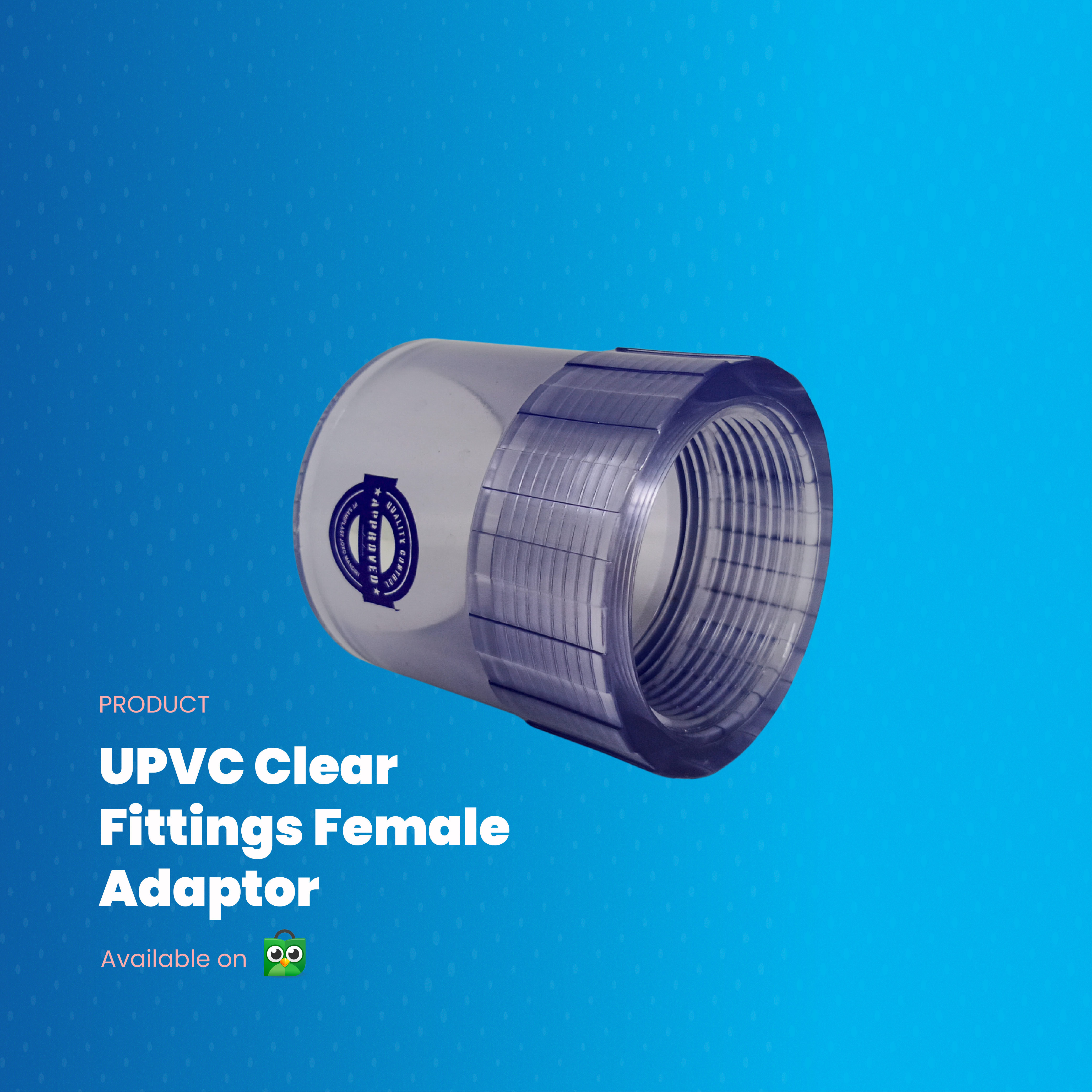 UPVC Clear Pipe Fittings Female Adaptor SCH40 